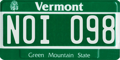 VT license plate NOI098