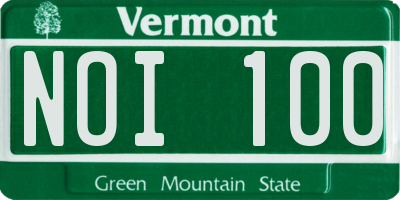 VT license plate NOI100