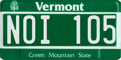 VT license plate NOI105