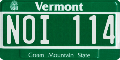 VT license plate NOI114