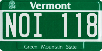 VT license plate NOI118