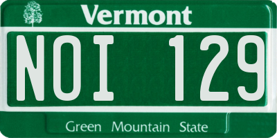 VT license plate NOI129