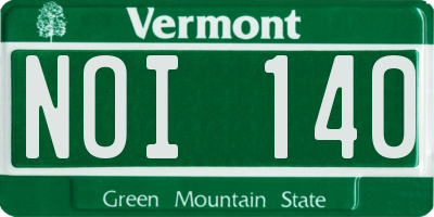 VT license plate NOI140