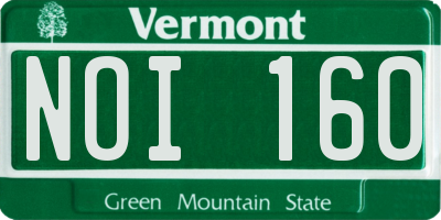 VT license plate NOI160