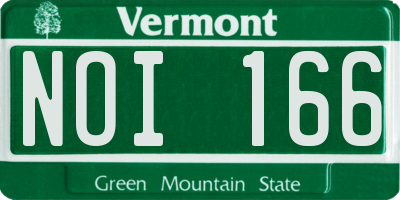 VT license plate NOI166