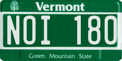 VT license plate NOI180
