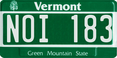 VT license plate NOI183