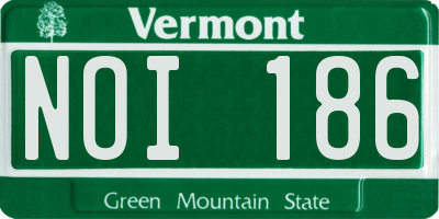 VT license plate NOI186