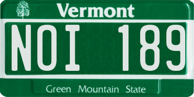 VT license plate NOI189