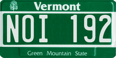 VT license plate NOI192