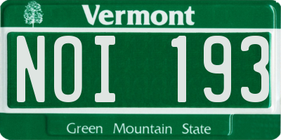 VT license plate NOI193