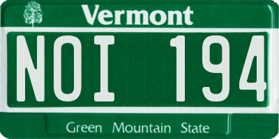 VT license plate NOI194