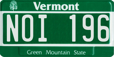 VT license plate NOI196