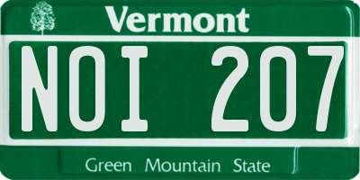 VT license plate NOI207