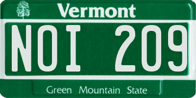VT license plate NOI209