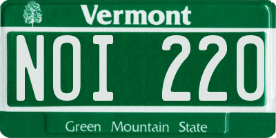 VT license plate NOI220