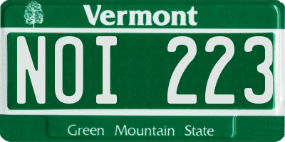VT license plate NOI223