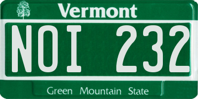 VT license plate NOI232