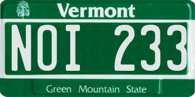 VT license plate NOI233