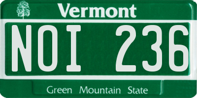 VT license plate NOI236