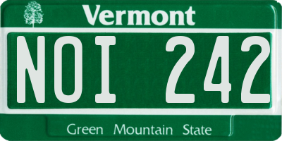 VT license plate NOI242
