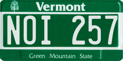VT license plate NOI257
