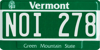 VT license plate NOI278