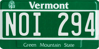 VT license plate NOI294