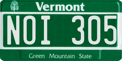 VT license plate NOI305