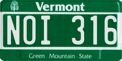 VT license plate NOI316