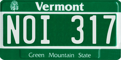 VT license plate NOI317
