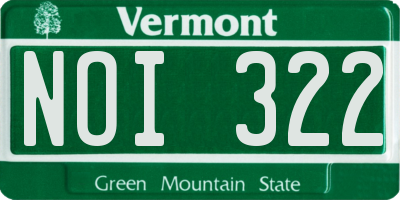 VT license plate NOI322