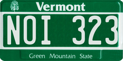 VT license plate NOI323