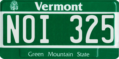 VT license plate NOI325