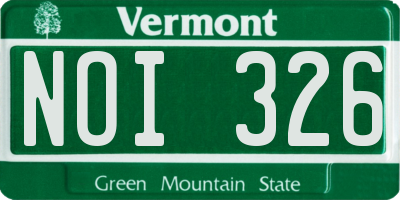 VT license plate NOI326