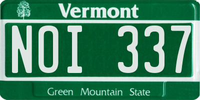 VT license plate NOI337