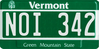 VT license plate NOI342