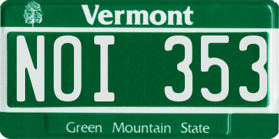 VT license plate NOI353