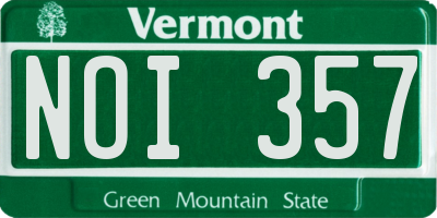 VT license plate NOI357