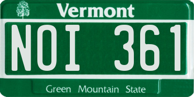 VT license plate NOI361