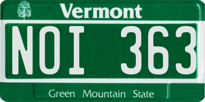 VT license plate NOI363