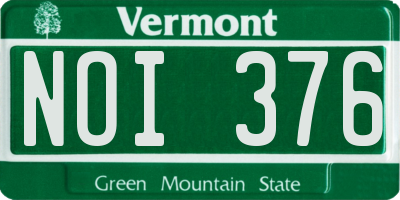 VT license plate NOI376