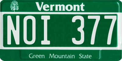 VT license plate NOI377