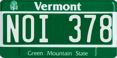 VT license plate NOI378