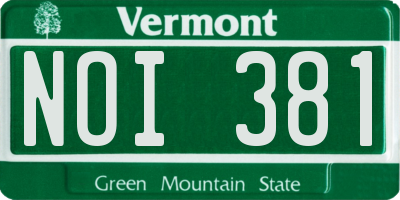 VT license plate NOI381