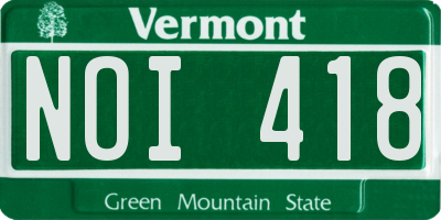 VT license plate NOI418