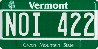 VT license plate NOI422