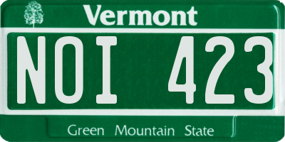 VT license plate NOI423