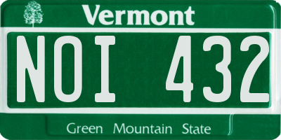 VT license plate NOI432