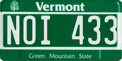 VT license plate NOI433